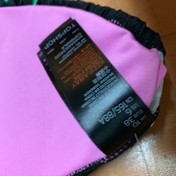 Top Shop Floral Frill Triangle Bikini Top Size 6 - Picture 3 of 7